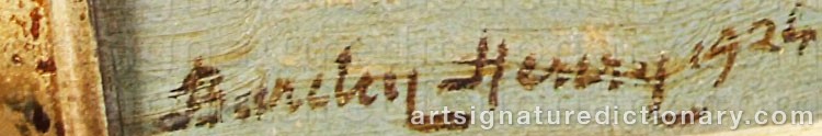 Authentic signature by Henry BARCLAY on  artwork