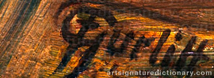 Authentic signature by Friedrich GURLITT on  artwork
