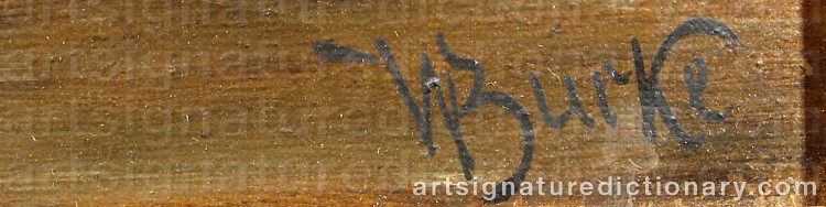 Authentic signature by W. BURKE on  artwork
