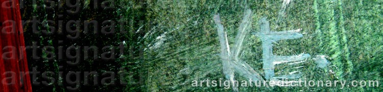 Authentic signature by Eva KARPATI on  artwork