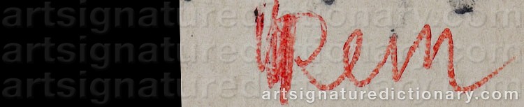 Authentic signature by Rem Raymond ‘Rem’ CONINCKX on  artwork