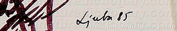 Authentic signature by Ljubomir Ljuba POPOVIC on  artwork