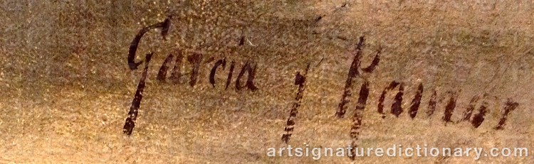 Authentic signature by José GARCIA RAMOS on Painting/Watercolour artwork