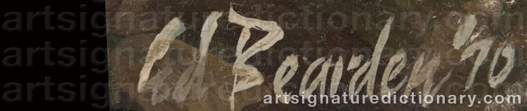 Authentic signature by Edward Carpenter BEARDEN on Painting/Watercolour artwork