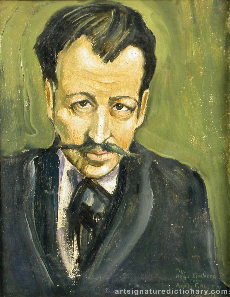 Close-up details showing Akseli GALLEN-KALLELA signature forgery characteristics