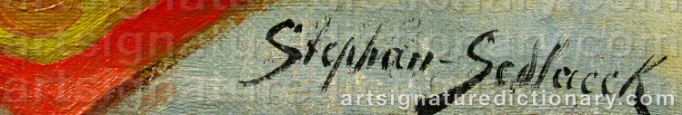 Authentic signature by Stephan SEDLACEK on artwork