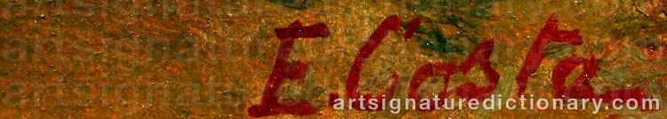 Authentic signature by Emanuele COSTA on  artwork