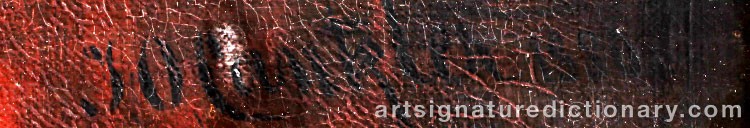 Authentic signature by Johan Oscar CANTZLER on  artwork