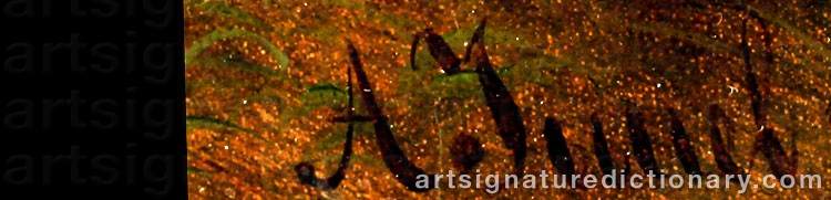 Authentic signature by Andreas JUUEL on  artwork