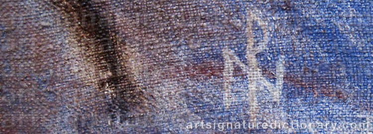 Authentic signature by Paul NYHUUS on  artwork