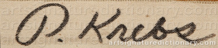 Authentic signature by Penelope KREBS on Painting/Watercolour artwork