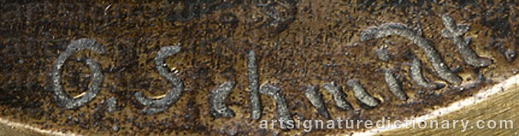 Authentic signature by Otto SCHMIDT-HOFER on  artwork