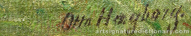 Authentic signature by Otto HAGBORG on  artwork