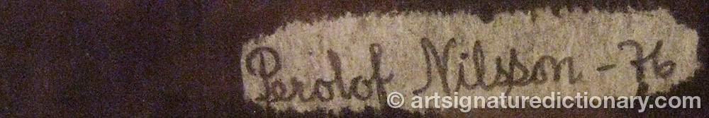 Authentic signature by Per-Olof NILSSON on  artwork