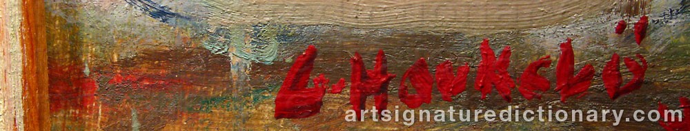 Authentic signature by Gunnar HAUKEBO on artwork