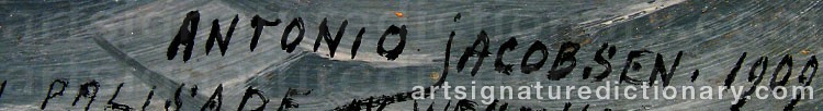 Authentic signature by Antonio Nicolo Gasparo JACOBSEN on Painting/Watercolour artwork