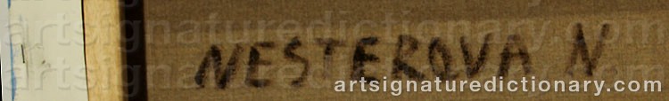 Authentic signature by Natalia NESTEROVA on  artwork