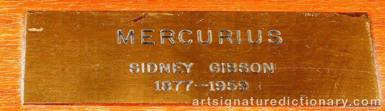 Authentic signature by Sidney GIBSON on Sculpture artwork