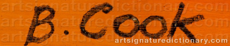 Authentic signature by Beryl COOK on Painting/Watercolour artwork