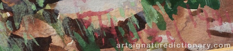 Authentic signature by George T. HETZEL on  artwork