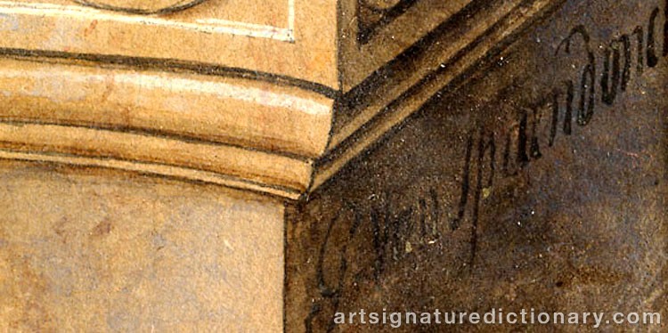 Authentic signature by Gerardus Van SPAENDONCK on  artwork
