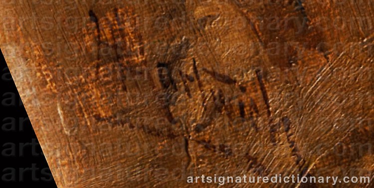 Authentic signature by Hermann HARTWICH on  artwork