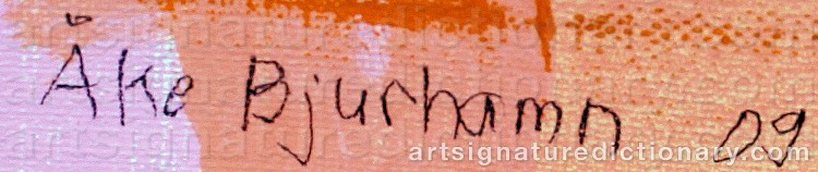 Authentic signature by Åke BJURHAMN on Painting/Watercolour artwork