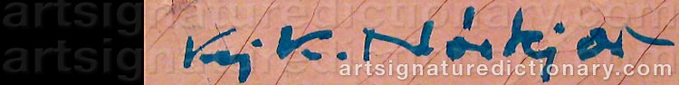 Authentic signature by Kaj K. NØRKJÆR on  artwork