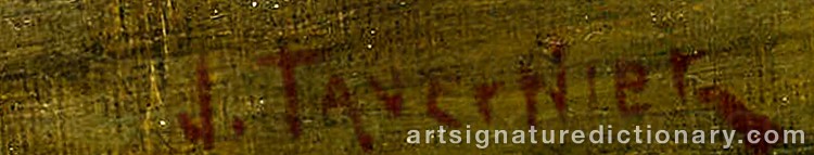 Authentic signature by Jules TAVERNIER on Painting/Watercolour artwork