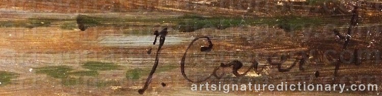 Authentic signature by J. CORVER on  artwork