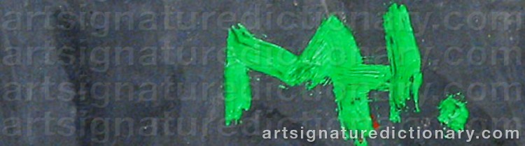 Authentic signature by Merete HANSEN on  artwork