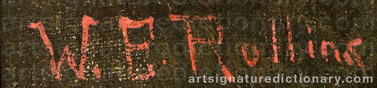 Authentic signature by Warren Eliphalet ROLLINS on  artwork