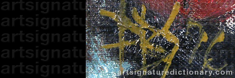 Authentic signature by Peder BRØNDUM SØRENSEN on  artwork