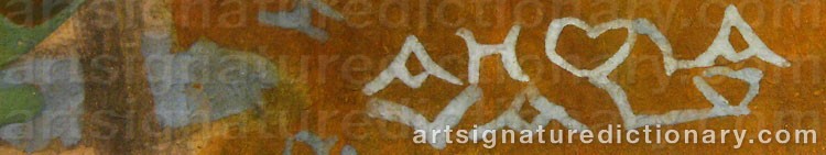 Authentic signature by Aleksanteri AHOLA-VALO on  artwork