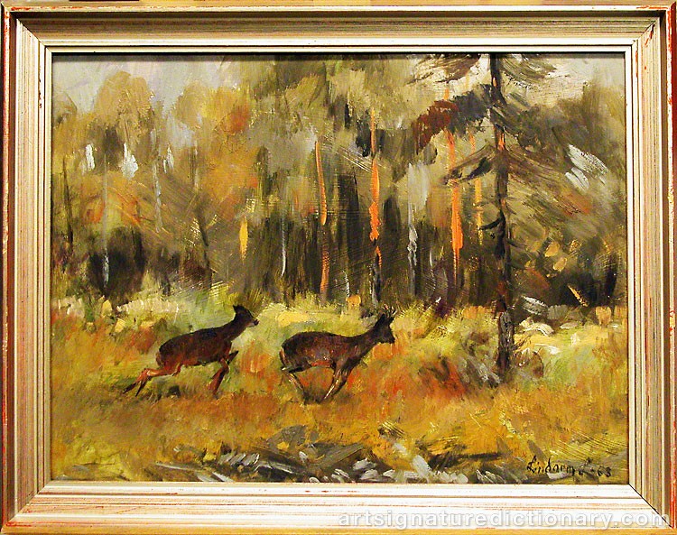 Close-up details showing Lindorm LILJEFORS signature forgery characteristics