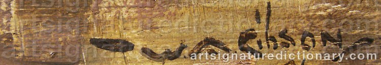 Authentic signature by William Alfred GIBSON on  artwork