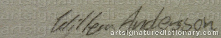 Authentic signature by Willem ANDERSSON on artwork