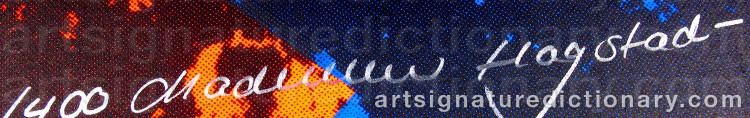 Authentic signature by Madelene HAGSTAD on  artwork