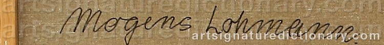 Authentic signature by Mogens LOHMANN on  artwork