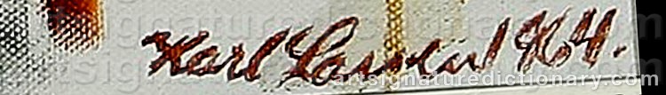 Authentic signature by Karl LARSEN on  artwork