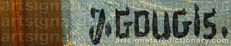 Authentic signature by Jacqueline GOUGIS on  artwork