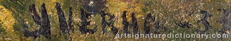 Authentic signature by Yrjö VERHO on  artwork