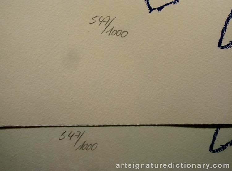 Close-up details showing Pablo PICASSO signature forgery characteristics