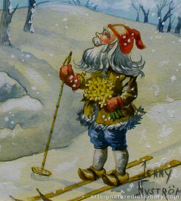 Close-up details showing Jenny NYSTRÖM signature forgery characteristics