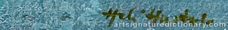 Authentic signature by Heli HUOTALA on Painting/Watercolour artwork