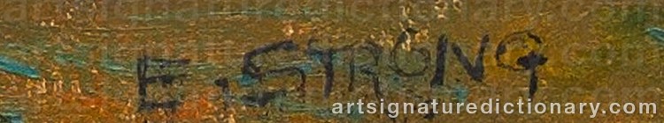 Authentic signature by Elizabeth STRONG on Painting/Watercolour artwork
