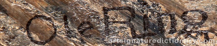 Authentic signature by Ole RING on Painting/Watercolour artwork