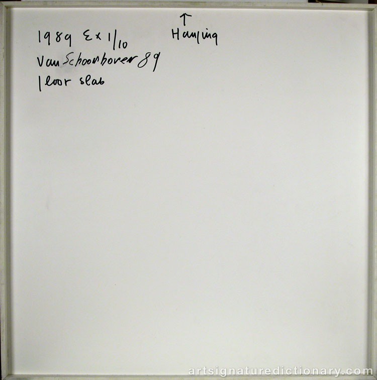 Close-up details showing Jan SCHOONHOVEN signature forgery characteristics