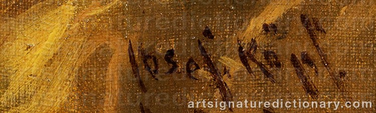 Authentic signature by Josef KÖPF on  artwork