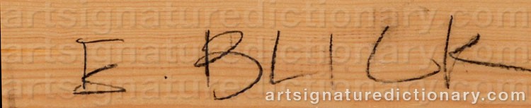 Authentic signature by Esa BLICK on  artwork